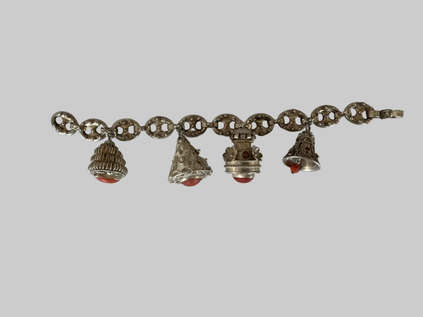 Vintage Italian Etruscan Revival Charm Bracelet 1