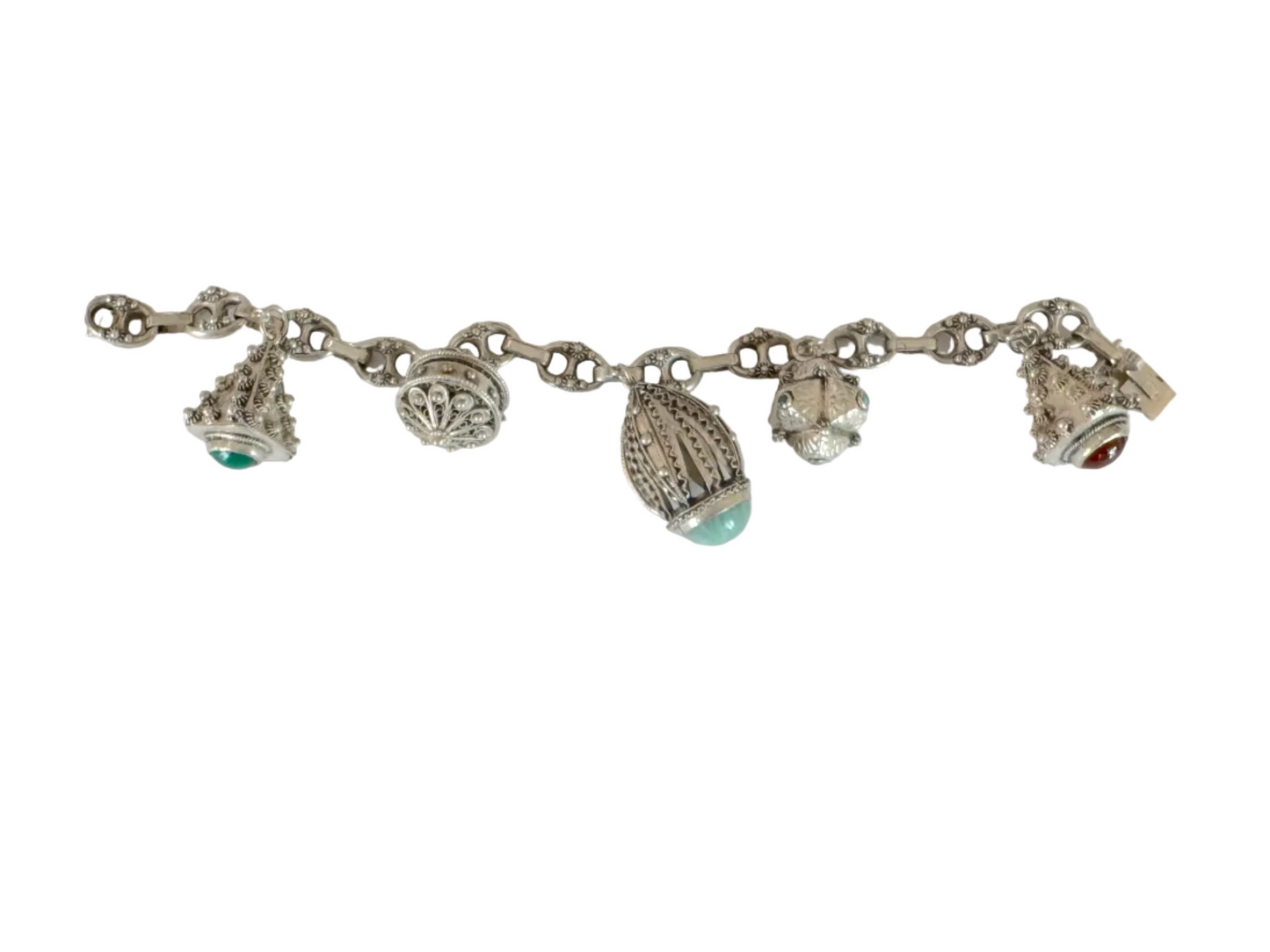 Vintage Italian Etruscan Revival Charm Bracelet 4
