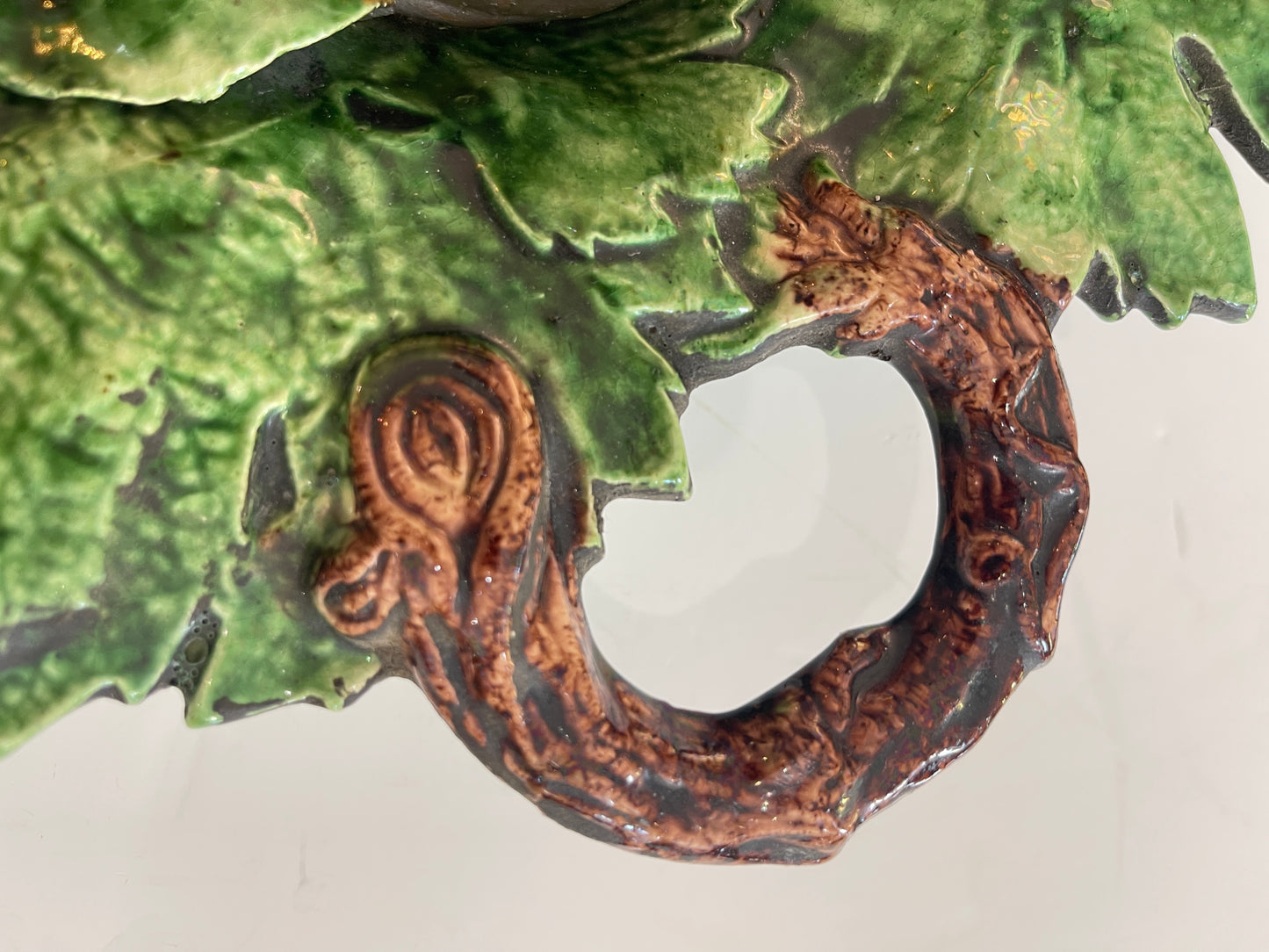 Antique Portuguese Palissy Leaf & Fruit Dish, By Bordallo Pinheiro, 19Th C.