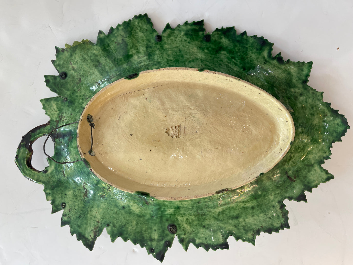 Antique Portuguese Palissy Leaf & Fruit Dish, By Bordallo Pinheiro, 19Th C.