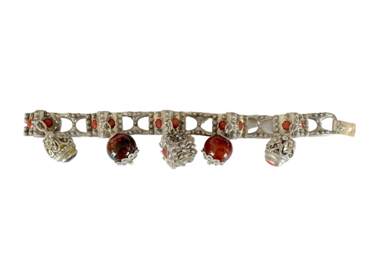 Vintage Italian Etruscan Revival Charm Bracelet 2