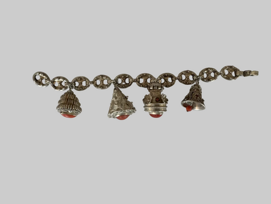 Vintage Italian Etruscan Revival Charm Bracelet 1