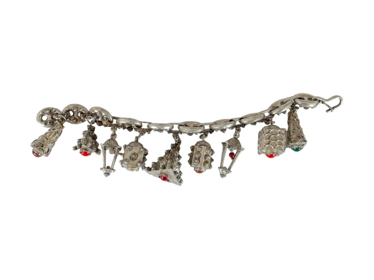vintage Italian Etruscan Revival charm bracelet 6