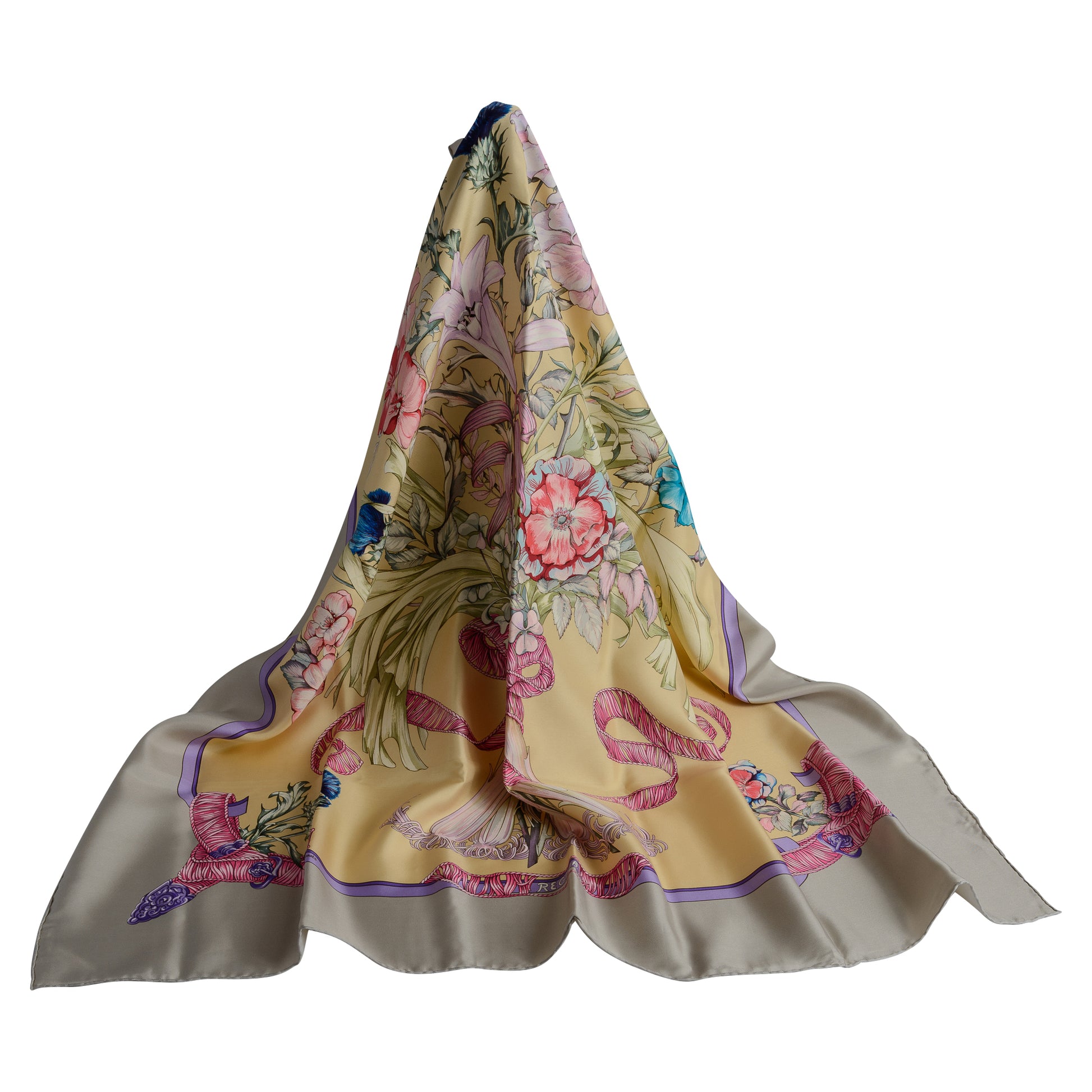 Hermés Silk Scarf Regina Gray