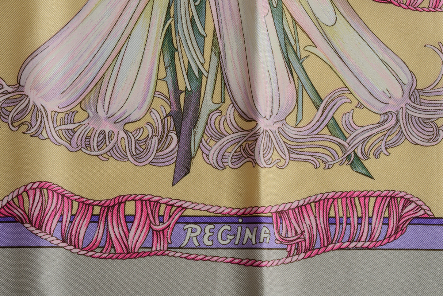 Hermés Silk Scarf Regina Gray