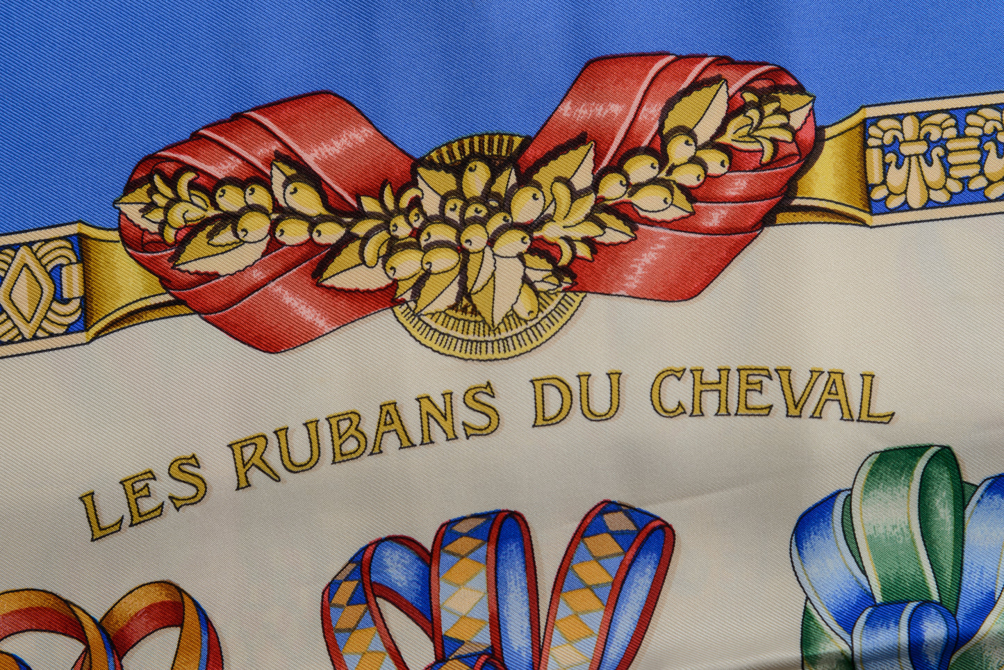 Hermés Silk Scarf  Les Rubans Du Cheval Blue