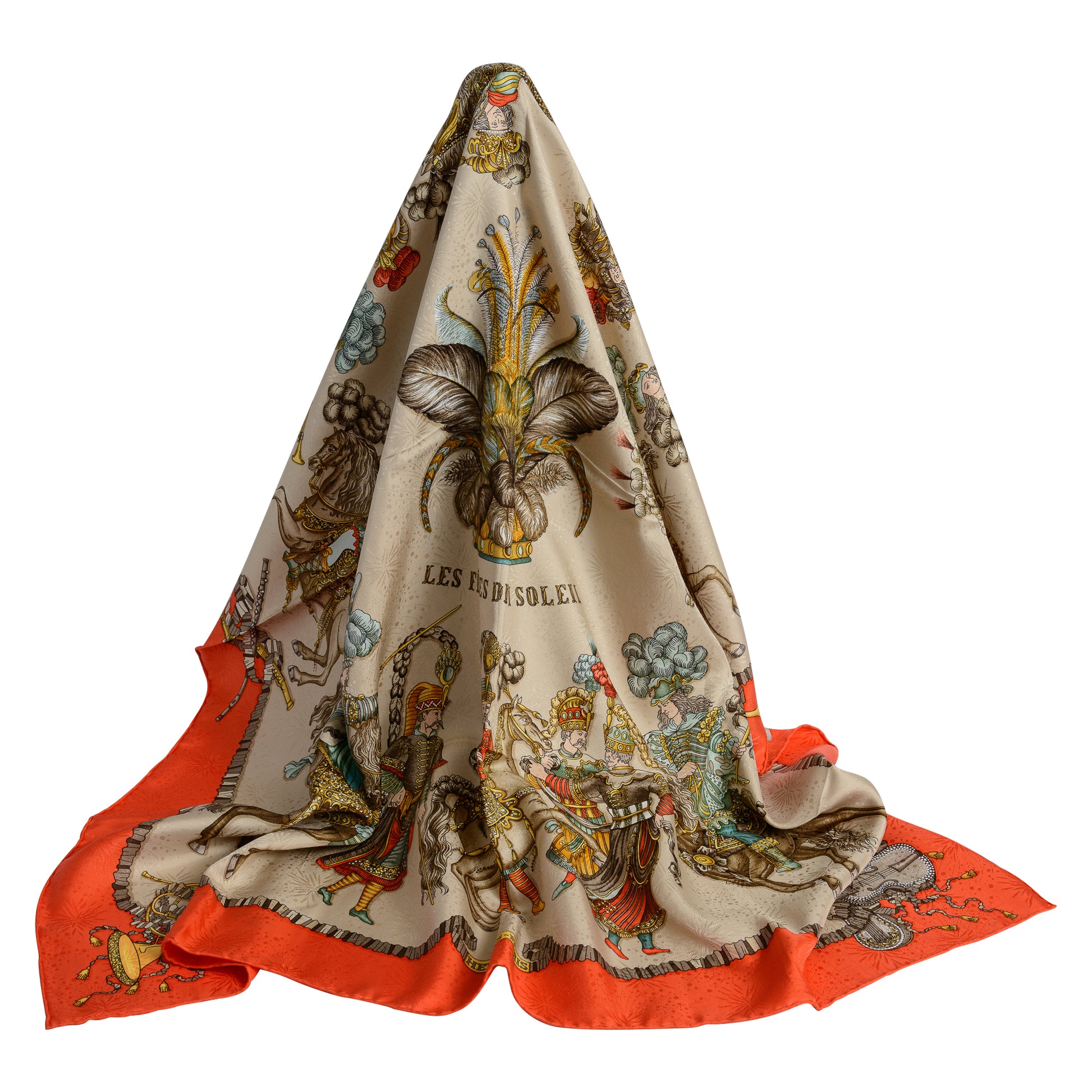 Hermés Silk Scarf Les Fetes Du Roi Solei