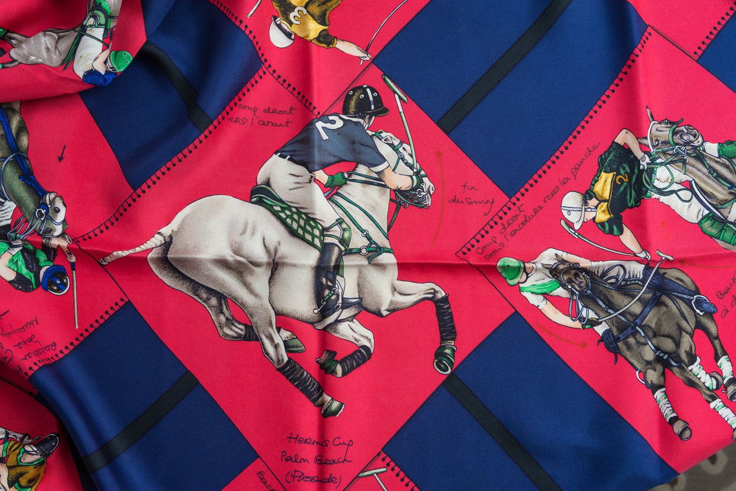 Hermés Silk Scarf The Palm Beach Polo Navy