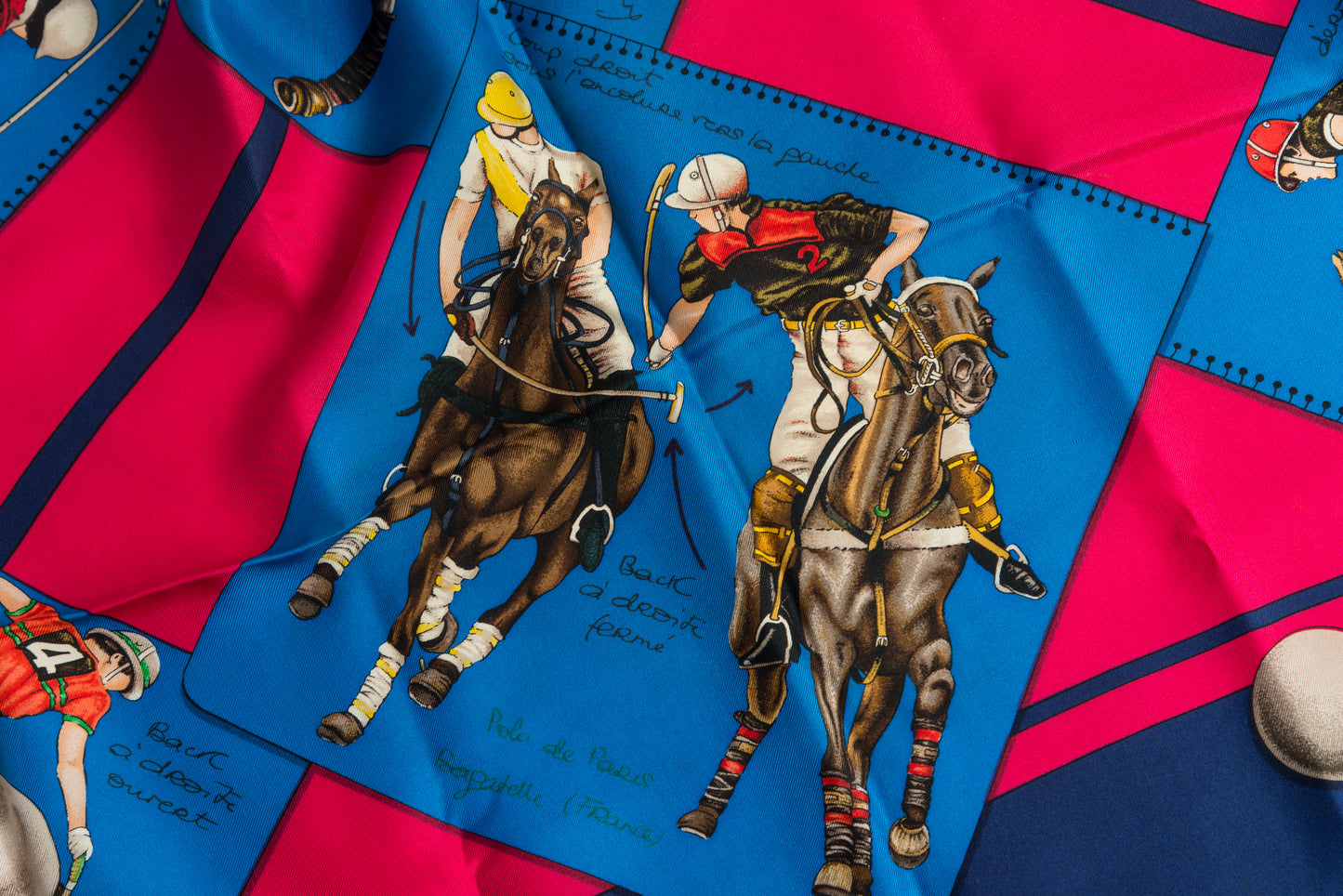 Hermés Silk Scarf The Palm Beach Polo Blue