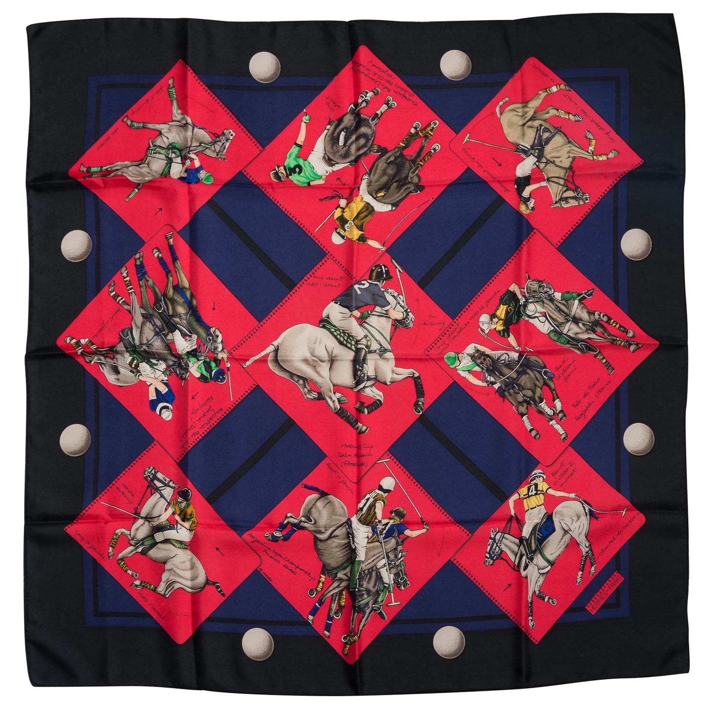 Hermés Silk Scarf The Palm Beach Polo Navy