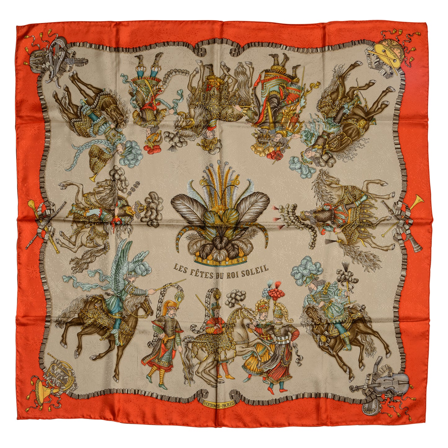Hermés Silk Scarf Les Fetes Du Roi Solei