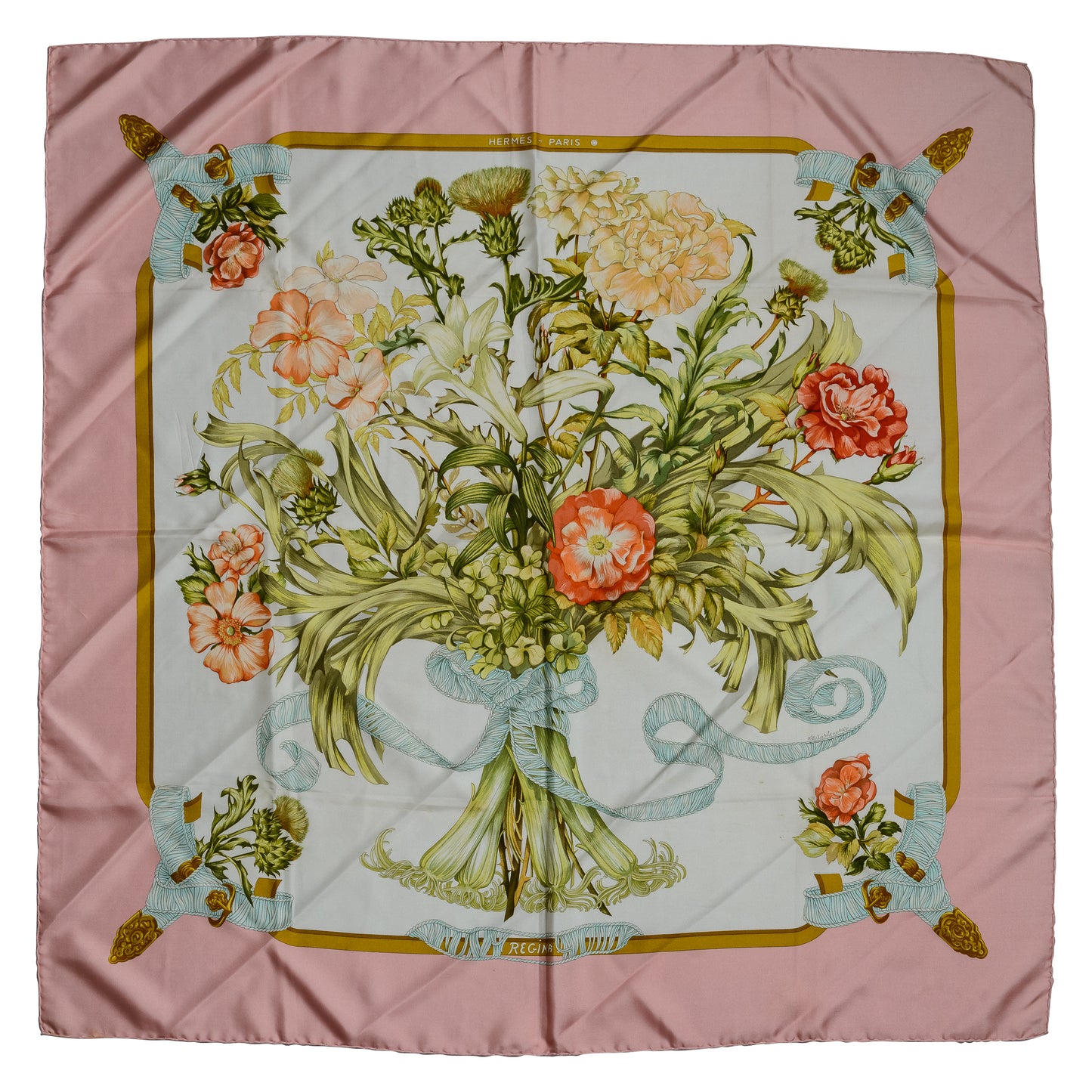Hermés Silk Scarf Regina Pink
