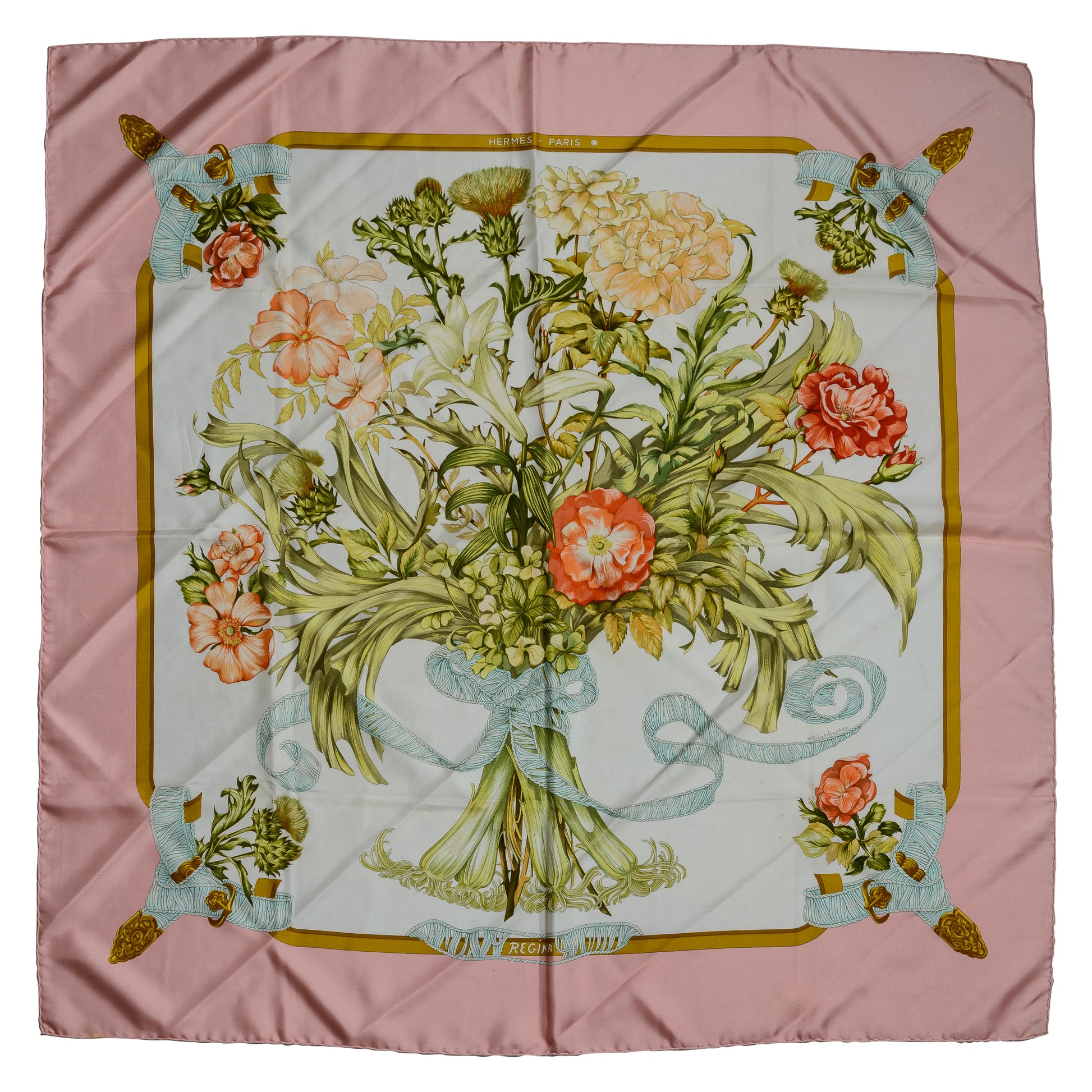 Hermés Silk Scarf Regina Pink