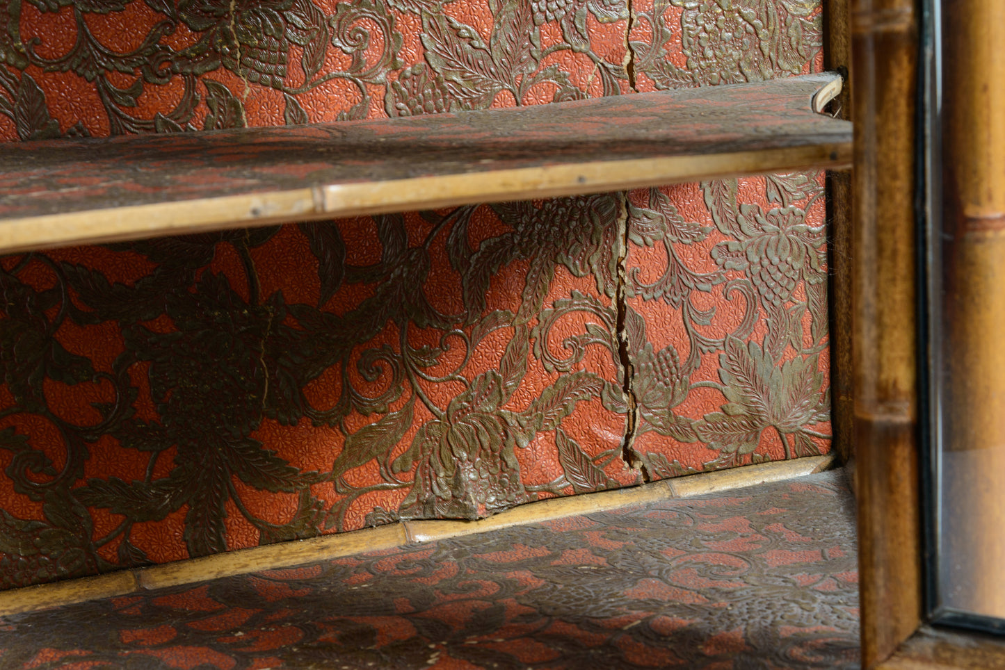 19Th. c. Aesthetic mouvement Bamboo & Glass Cabinet, 1880-1900
