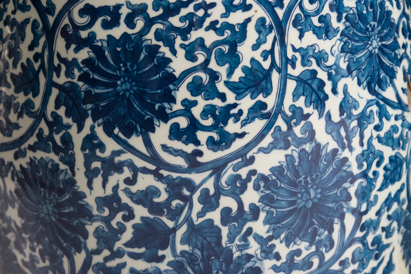 Pair of Blue and White Porcelain Chinese Oriental Drum Garden Seat