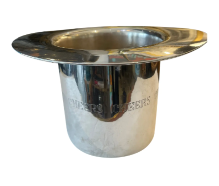 English Silver Plate, Top Hat Bottle Cooler, Cheers